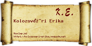 Kolozsvári Erika névjegykártya